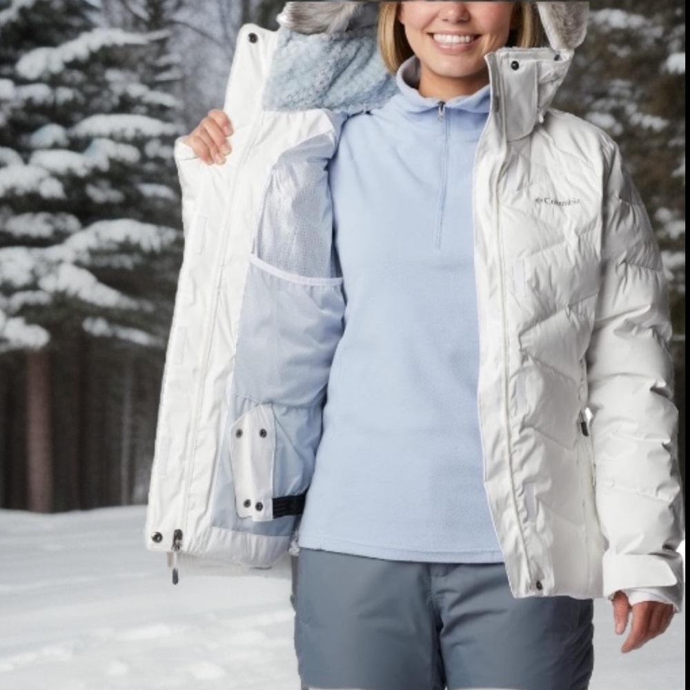 COLUMBIA LAY D DOWN II JACKET WOMENS XL 550 Insulated Omni-Heat Ski & Snow NWT